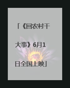《回农村干大事》6月1日全国上映