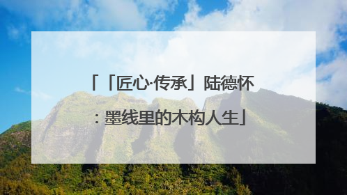 「匠心·传承」陆德怀：墨线里的木构人生