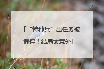 “特种兵”出任务被截停！结局太意外