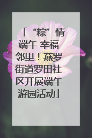 “粽”情端午 幸福邻里！燕罗街道罗田社区开展端午游园活动