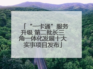 “一卡通”服务升级 第二批长三角一体化发展十大实事项目发布