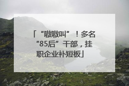 “嗷嗷叫”！多名“85后”干部，挂职企业补短板