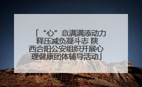 “心”意满满添动力 释压减负凝斗志 陕西合阳公安组织开展心理健康团体辅导活动