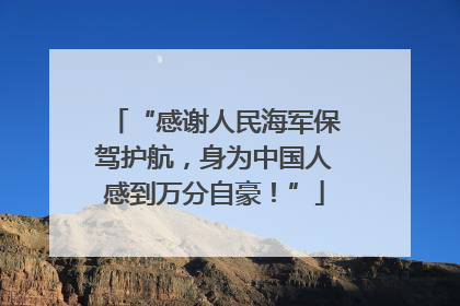 “感谢人民海军保驾护航，身为中国人感到万分自豪！”