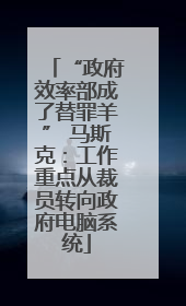 “政府效率部成了替罪羊” 马斯克：工作重点从裁员转向政府电脑系统
