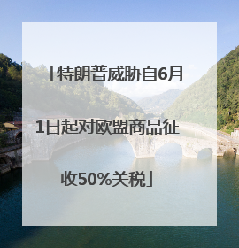特朗普威胁自6月1日起对欧盟商品征收50%关税