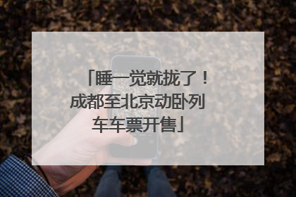 睡一觉就拢了！成都至北京动卧列车车票开售