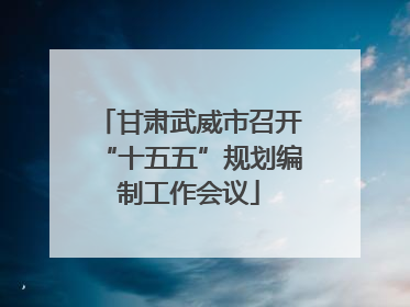 甘肃武威市召开“十五五”规划编制工作会议
