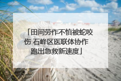 田间劳作不慎被蛇咬伤 石峰区医联体协作跑出急救新速度