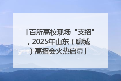百所高校现场“支招”，2025年山东（聊城）高招会火热启幕