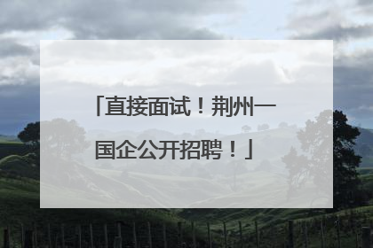 直接面试！荆州一国企公开招聘！