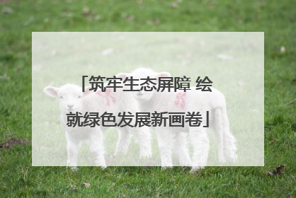 筑牢生态屏障 绘就绿色发展新画卷