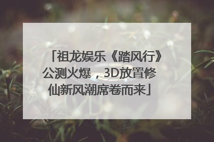 祖龙娱乐《踏风行》公测火爆，3D放置修仙新风潮席卷而来