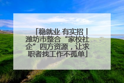 稳就业 有实招丨潍坊市整合“家校社企”四方资源，让求职者找工作不孤单