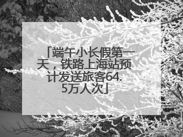 端午小长假第一天，铁路上海站预计发送旅客64.5万人次