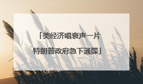 美经济唱衰声一片 特朗普政府急下通牒