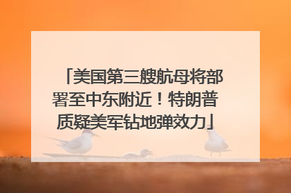 美国第三艘航母将部署至中东附近！特朗普质疑美军钻地弹效力