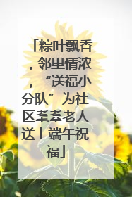 粽叶飘香，邻里情浓，“送福小分队”为社区耄耋老人送上端午祝福