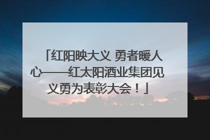 红阳映大义 勇者暖人心——红太阳酒业集团见义勇为表彰大会！