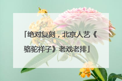绝对复刻，北京人艺《骆驼祥子》老戏老排