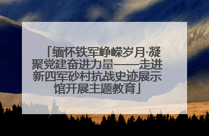 缅怀铁军峥嵘岁月·凝聚党建奋进力量——走进新四军砂村抗战史迹展示馆开展主题教育