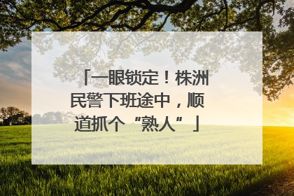 一眼锁定！株洲民警下班途中，顺道抓个“熟人”
