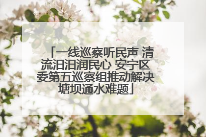 一线巡察听民声 清流汨汨润民心 安宁区委第五巡察组推动解决塘坝通水难题