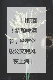一口惊喜！精酿啤酒节，坐星空版公交兜风夜上海
