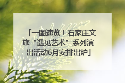 一图速览！石家庄文旅“遇见艺术”系列演出活动6月安排出炉