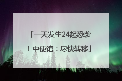 一天发生24起恐袭！中使馆：尽快转移