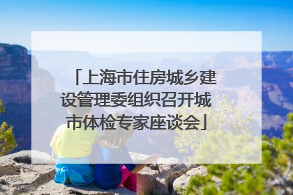 上海市住房城乡建设管理委组织召开城市体检专家座谈会