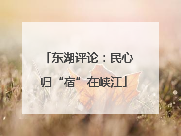 东湖评论：民心归“宿”在峡江