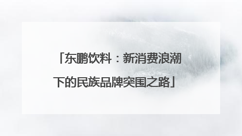 东鹏饮料：新消费浪潮下的民族品牌突围之路