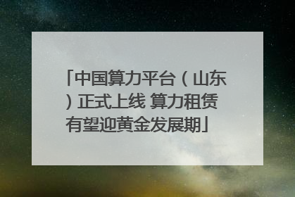中国算力平台（山东）正式上线 算力租赁有望迎黄金发展期