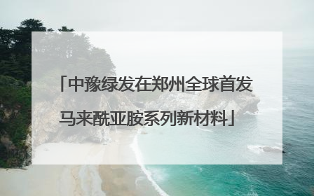 中豫绿发在郑州全球首发马来酰亚胺系列新材料