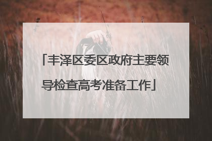丰泽区委区政府主要领导检查高考准备工作