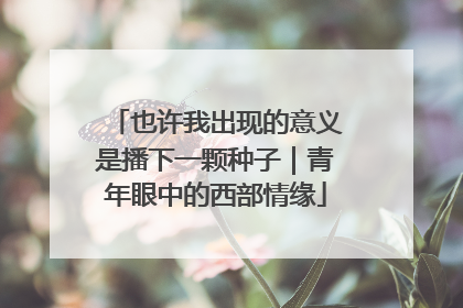 也许我出现的意义是播下一颗种子｜青年眼中的西部情缘