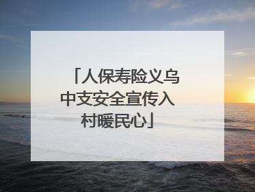 人保寿险义乌中支安全宣传入村暖民心
