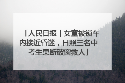 人民日报｜女童被锁车内接近昏迷，日照三名中考生果断破窗救人
