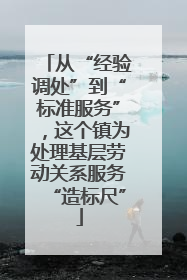 从“经验调处”到“标准服务”，这个镇为处理基层劳动关系服务“造标尺”