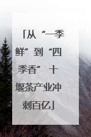 从“一季鲜”到“四季香” 十堰茶产业冲刺百亿