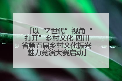 以“Z世代”视角“打开”乡村文化 四川省第五届乡村文化振兴魅力竞演大赛启动
