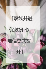 双线并进促教研 心理信息共提升