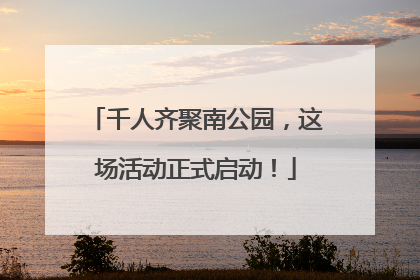 千人齐聚南公园，这场活动正式启动！