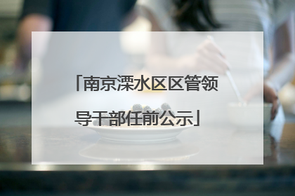 南京溧水区区管领导干部任前公示
