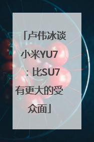 卢伟冰谈小米YU7：比SU7有更大的受众面