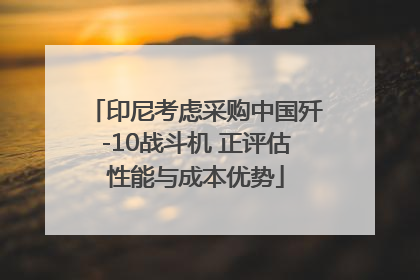印尼考虑采购中国歼-10战斗机 正评估性能与成本优势