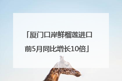 厦门口岸鲜榴莲进口 前5月同比增长10倍