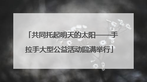 共同托起明天的太阳——手拉手大型公益活动圆满举行