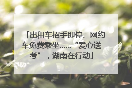 出租车招手即停、网约车免费乘坐……“爱心送考”，湖南在行动
